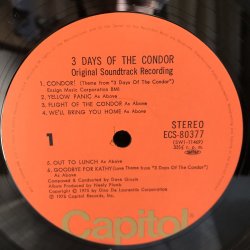 画像4: コンドル - オリジナル・サウンドトラック盤　~ DAVE GRUSIN / 3DAYS OF THE CONDOR  O.S.T. ~