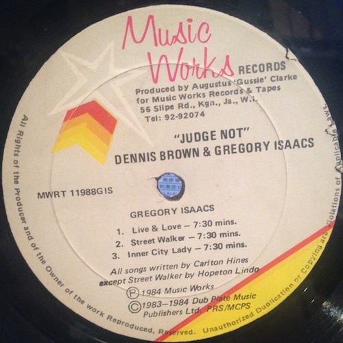 DENNIS BROWN & GREGORY ISAACS / JUDGE NOT - グリーロレコード