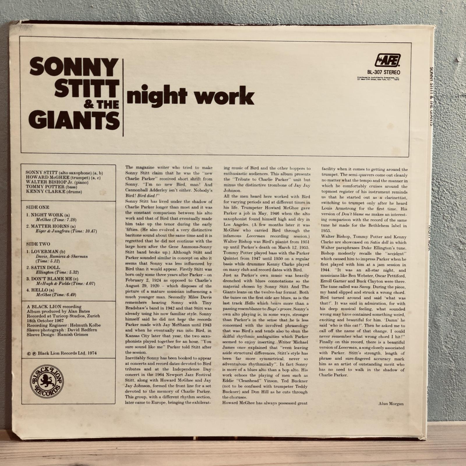 画像2: SONNY STITT & THE GIANTS / night work